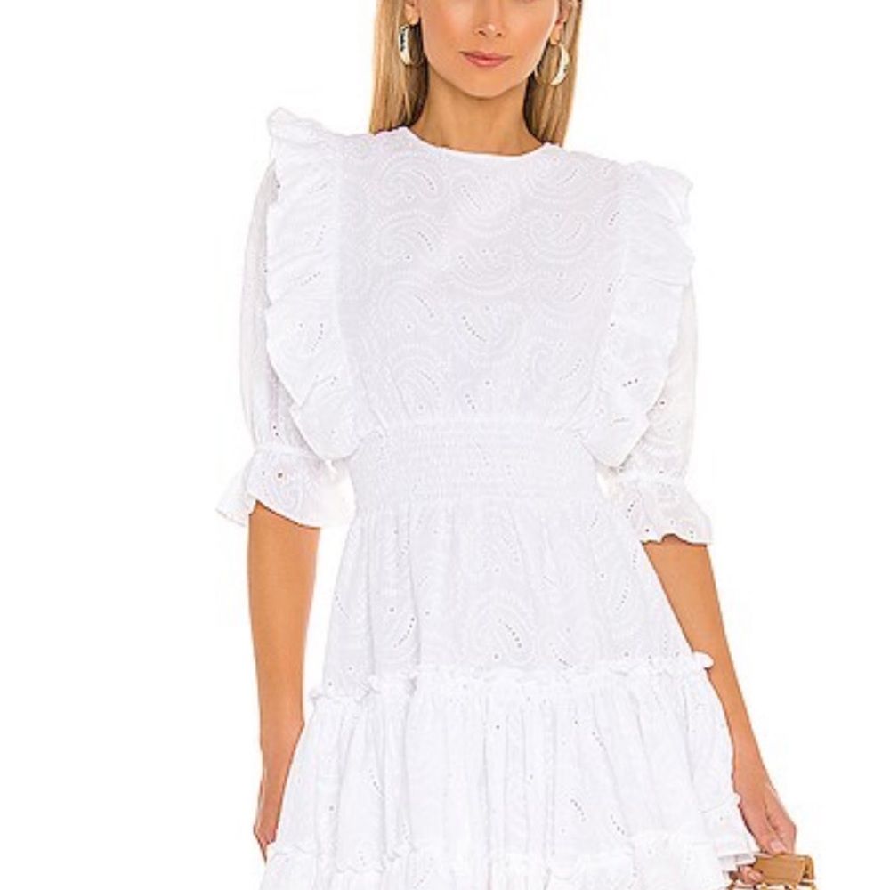 Misa white eyelet dress. only war two times in perfect condition. size xs
